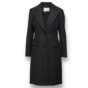 Aritzia Babaton Davenport Charcoal Grey Virgin Wool Longline Coat Women’s M